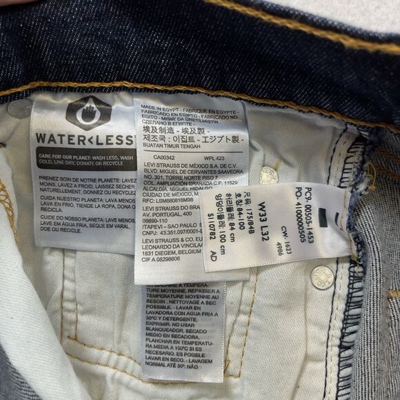 Levi's 505 Regular Jeans Men's 33x32 Blue Dark Wash Straight Leg American Denim - Picture 4 of 11